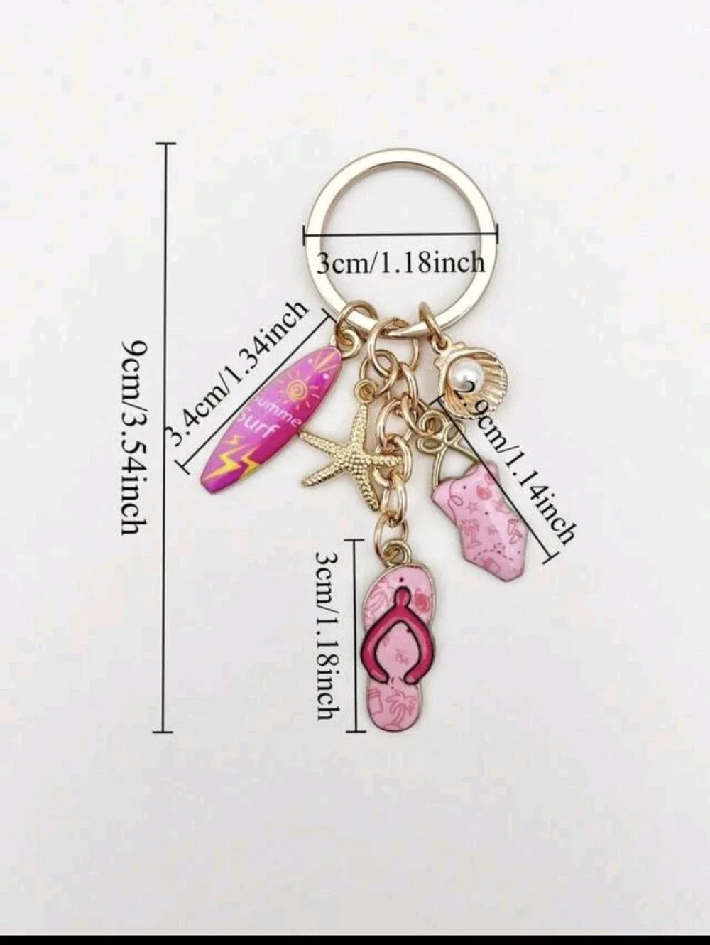 Beach Theme Bag Charm/ Keychain NEW